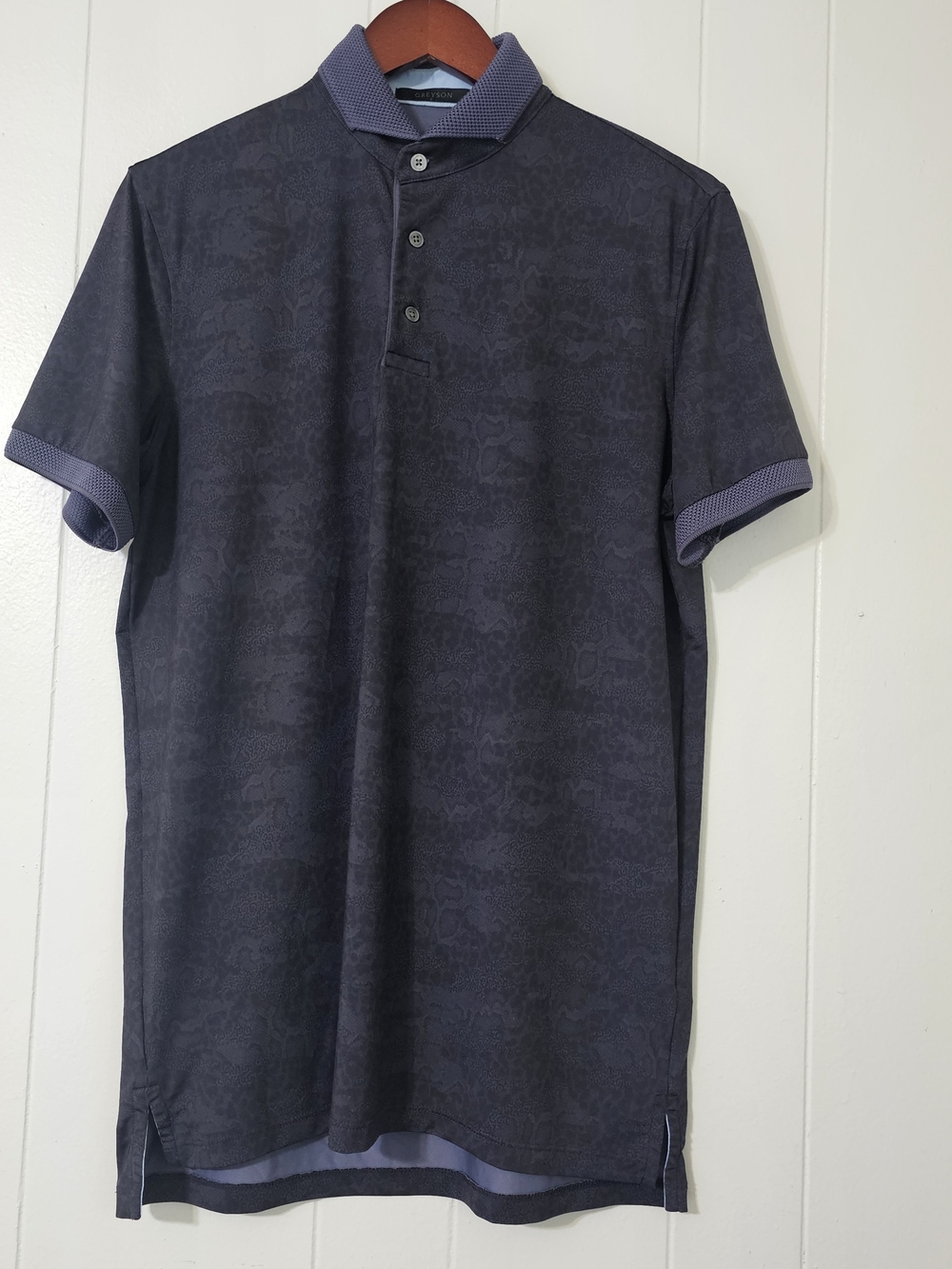 Greyson Polo Shirt Men Large Blue Performance Stretch Golf Casual Logo